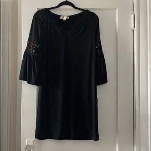 Michael Kors Black Dress with Gold Sleeve Detail